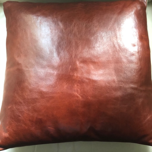 Rejuvenation leather pillow cover + insert - Picture 3 of 5